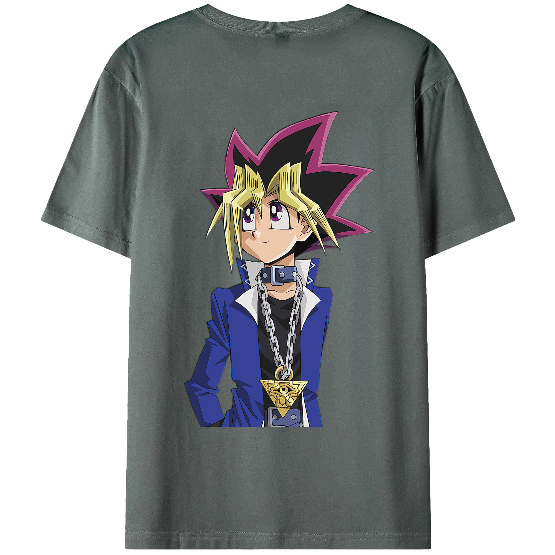 （画像用） 遊☆戯☆王 Yu-Gi-Oh! 綿100％ メンズ半袖Tシャツ（バックプリント） 通気性